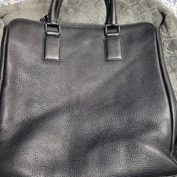 MCM Black Leather Briefcase w/COA (Strap Not Included) - Picture 2 of 13